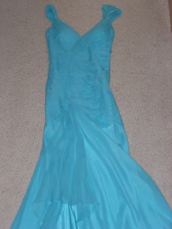 Long turquoise-blue dress semi-formal. $70 1