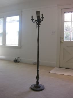Brass torchiere lamp (Palo Alto): $20 1