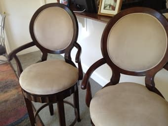 2 Suede Bar Stools 1