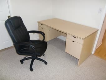 A dignified set of a study desk and chair with its side cabinet 1