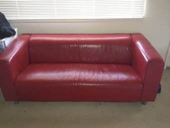 Red Leather Ikea Couch/Loveseat - $250 (palo alto) 1