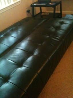 Black leather futon for sale 1