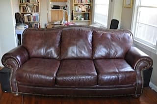 COUCH: Super-comfy brown leather couch - $900 1