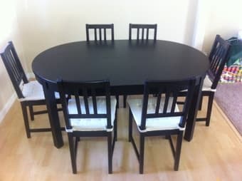 Extendable Dining Table with 6 chairs - $210 2