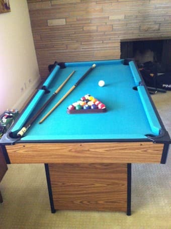Billiard table - excellent condition, with cues and balls and triangle 2
