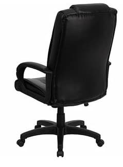 Black Leather Executive High-Back Office Chair with Lumbar Support 3
