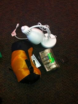 Household goodies - Lamp, Mummy Bag, tape, measuring tape 1