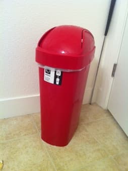 !!!moving sale!!! trash can, bamboo laundry basket, bedrest cushion 1