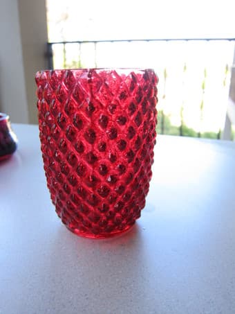 IKEA Glass Candle Holders + Italian Red Velvet Candle Holder. $15 3