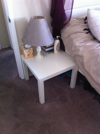 Two White Bedside Tables - $15 1