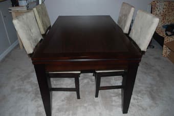 Dining + Coffee + Side Tables & 4 Microfiber Chairs - $350 2
