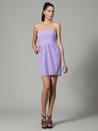 New Shoshanna Vintage Crochet Tulip Dress Lavender Size 2 $150 1