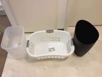 Laundry Basket + two plastic containers ($10) 1