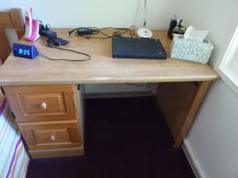 Desk, coffee table, and Over toilet space saver / organizer 1