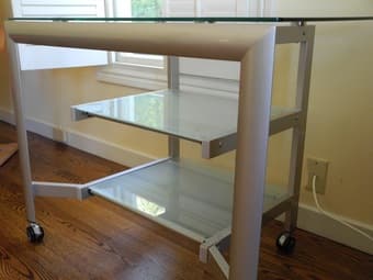 beautiful glass and metal table --good for media or other 3