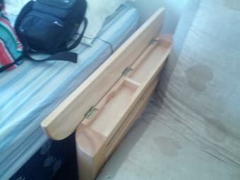 FS: $100 Wood Futon Frame with storage in arms 2