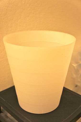 White plastic waste paper bin - $5 1