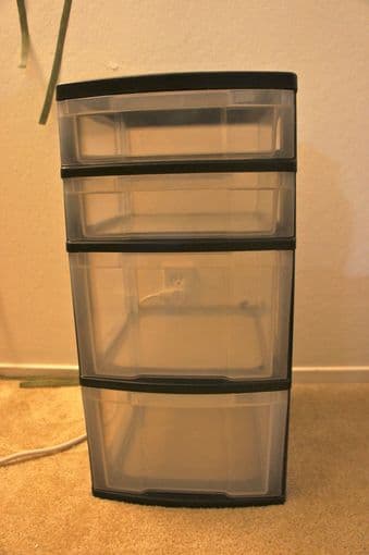 Black 4 tier plastic drawers - $12 1