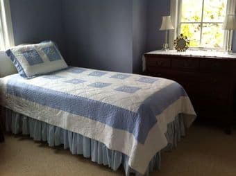 Periwinkle linens for twin beds 1