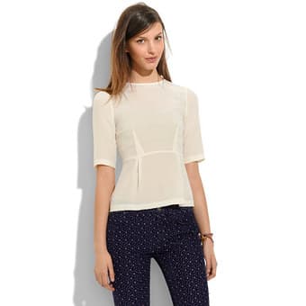 NEW Madewell silk peplum top size S $50 1