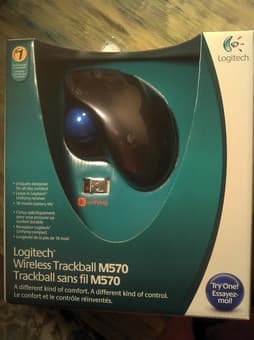 brand new logitech mouse, wireless trackball M570 $45 2