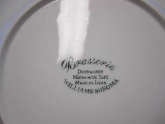 Williams-Sonoma plates, brasserie style -- reduced price, $15 2