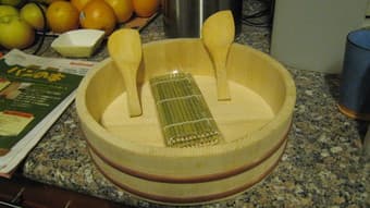 $20_Wooden Sushi Basket and accessories 1