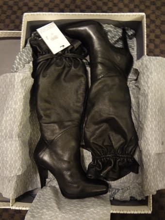Halston Heritage Black Leather Boots Size 5 (brand new) 3