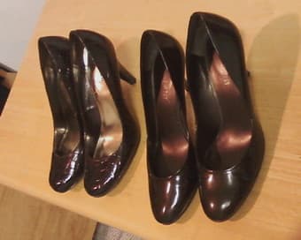 formal dresses (s), brown pumps (sz 7) 3