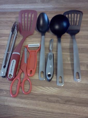 Moving out sale #2: Utensils $10 /silverware+caddy&chopsticks $5 1