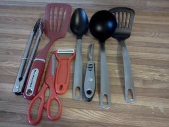 Moving out sale #2: Utensils $10 /silverware+caddy&chopsticks $5 2