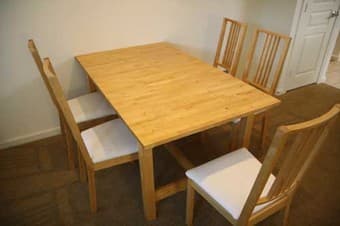 FS: IKEA Norden solid wood dining table (birch color) with five IKEA B 1