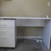 white desk and matching rolling drawers 1