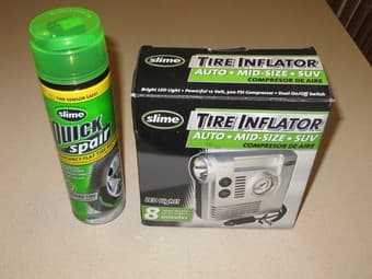 quick spair emergency flat tire repair and slime tire inflator ($20) 1