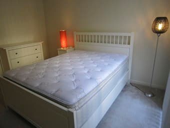 IKEA bed frame, white, queen - $150 3