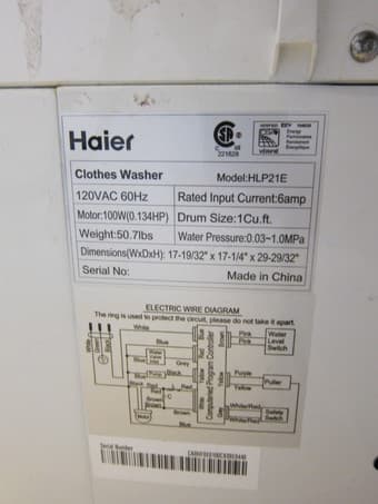Moving sale: Haier HLP21E  Clothes Washer 3