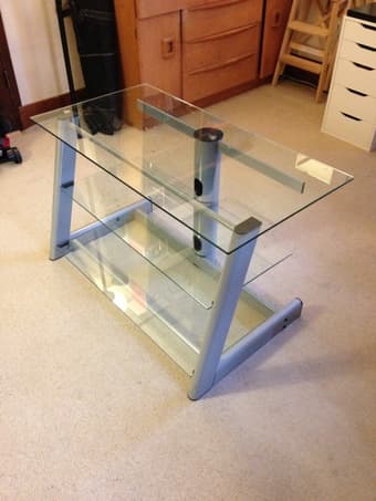 glass TV stand - $40 obo 2