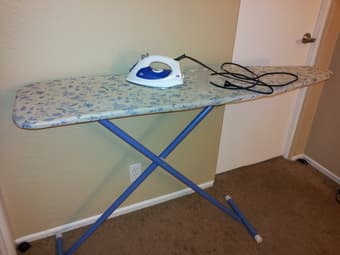 SALE Steam Iron and Full-Size Metal Ironing Board ($25) 2