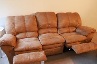 Microfiber reclining living room set (couch + loveseat + coffee table) 3