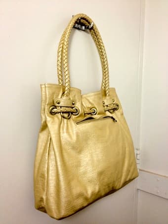 Shoulder bag: Champagne, faux-leather 3