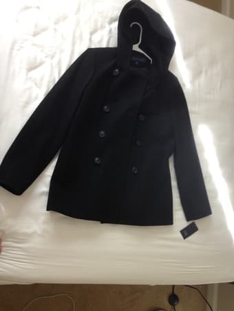 AK Anne Klein® Double-Breasted Hooded Peacoat 2