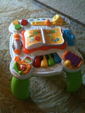 car seat, walker, and toys 1