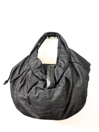 Shoulder bag: Dark grey, cloth, with faux-leather details - LIKE NEW 1