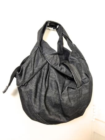 Shoulder bag: Dark grey, cloth, with faux-leather details - LIKE NEW 2