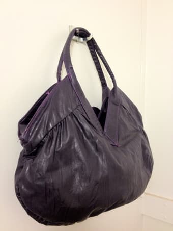 Shoulder bag: Royal violet, faux-leather, big bow detail  -- LIKE NEW 2