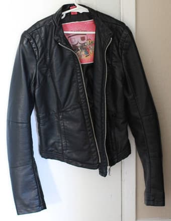 faux leather women's motorcycle jacket - $20 1