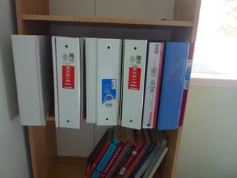 Binders; desk organizer; hair curler; Martha Stewart Wreaths book 1