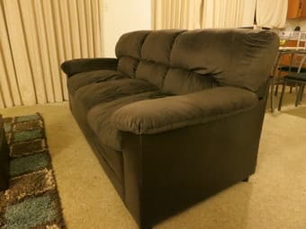 2 Piece Chocolate Suede Upholstered/Bonded Leather Frame Sofa Set 1