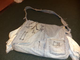 Handmade Denim Laptop Messenger Bag 1