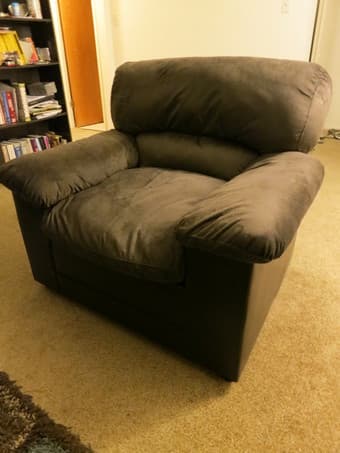 Single Seater Suede Upholstered/Bonded Leather Frame Sofa - $95 only! 1